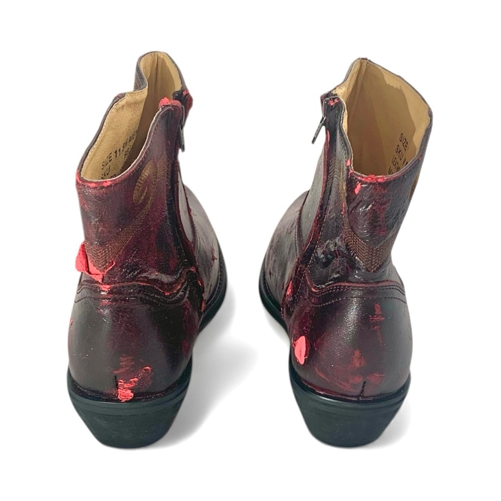 Men's Stylish Leather Saddle Tramp Boots - Picture 2 of 6